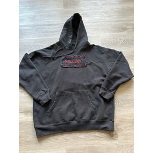 Lil Peep Men's Black Hellboy Embroidered Patch Pullover Hoodie Size XL